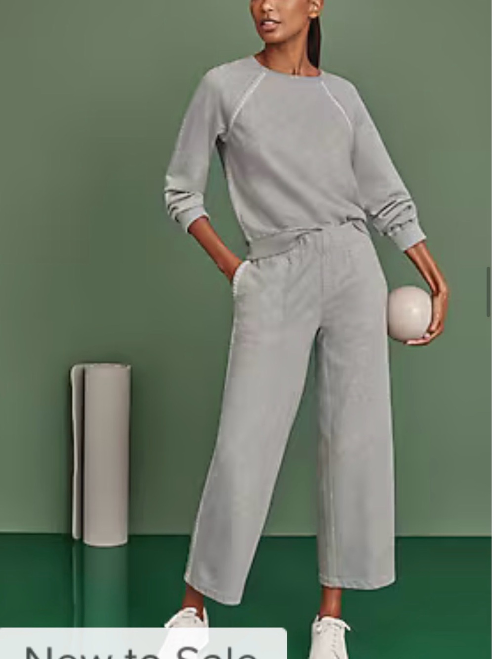 J. Jill Light Gray Wide-Leg Capris